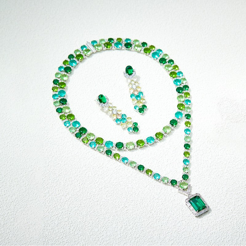 Crystal Lariat Necklace & Earring Set