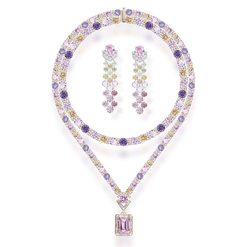 Crystal Lariat Necklace & Earring Set