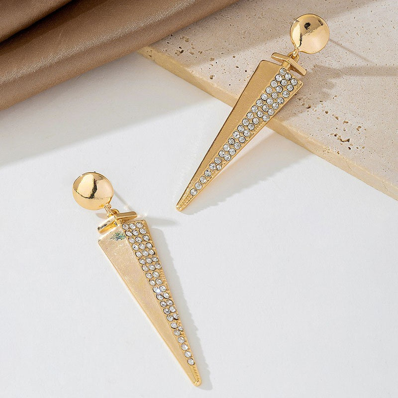 Geometric Rhinestone Drop Earrings