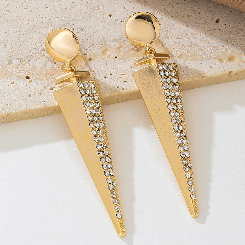 Geometric Rhinestone Drop Earrings