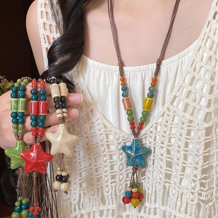 Colorful Starfish Beaded Necklace