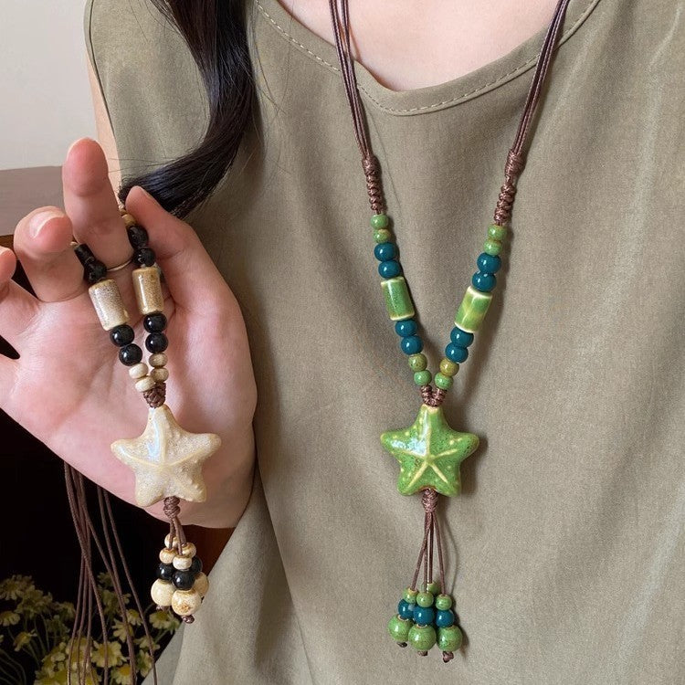 Colorful Starfish Beaded Necklace