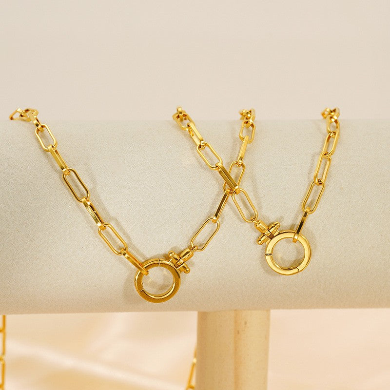 Oval Link Toggle Necklace & Bracelet Set