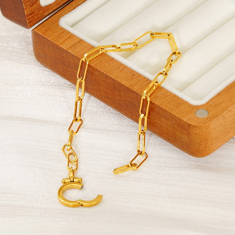 Oval Link Toggle Necklace & Bracelet Set