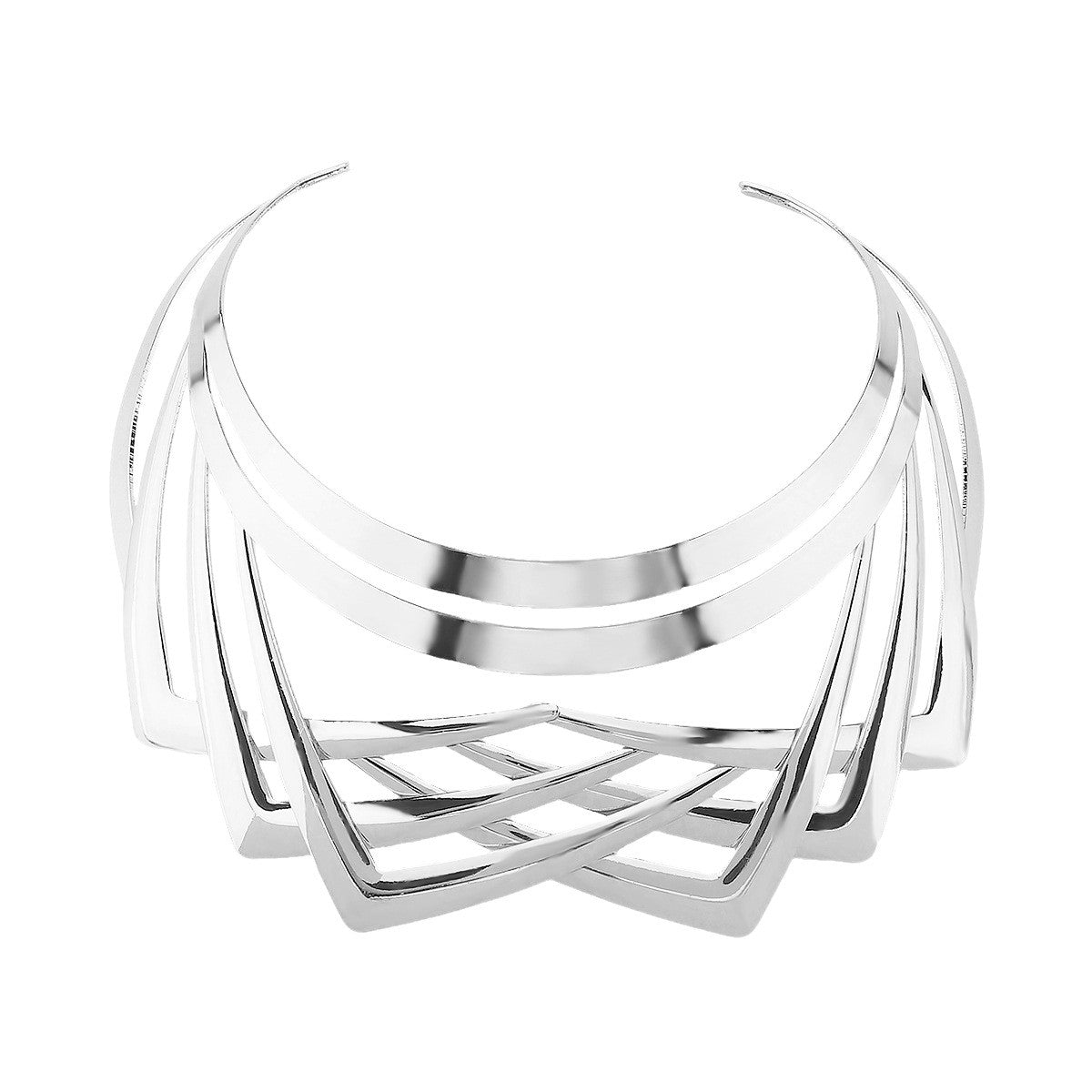 Geometric Multi-Layer Choker Necklace