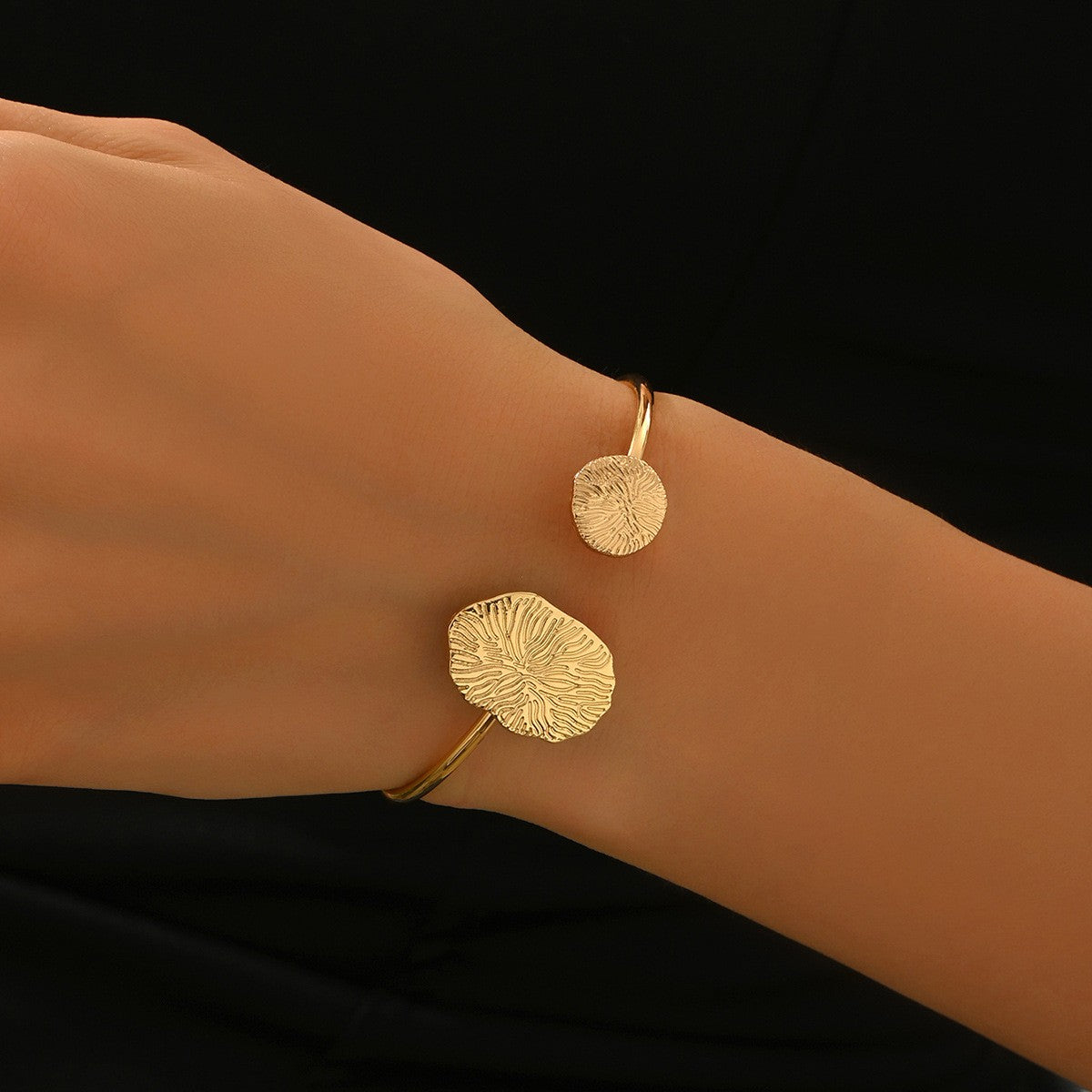 Spiral & Fingerprint Cuff Ring Set