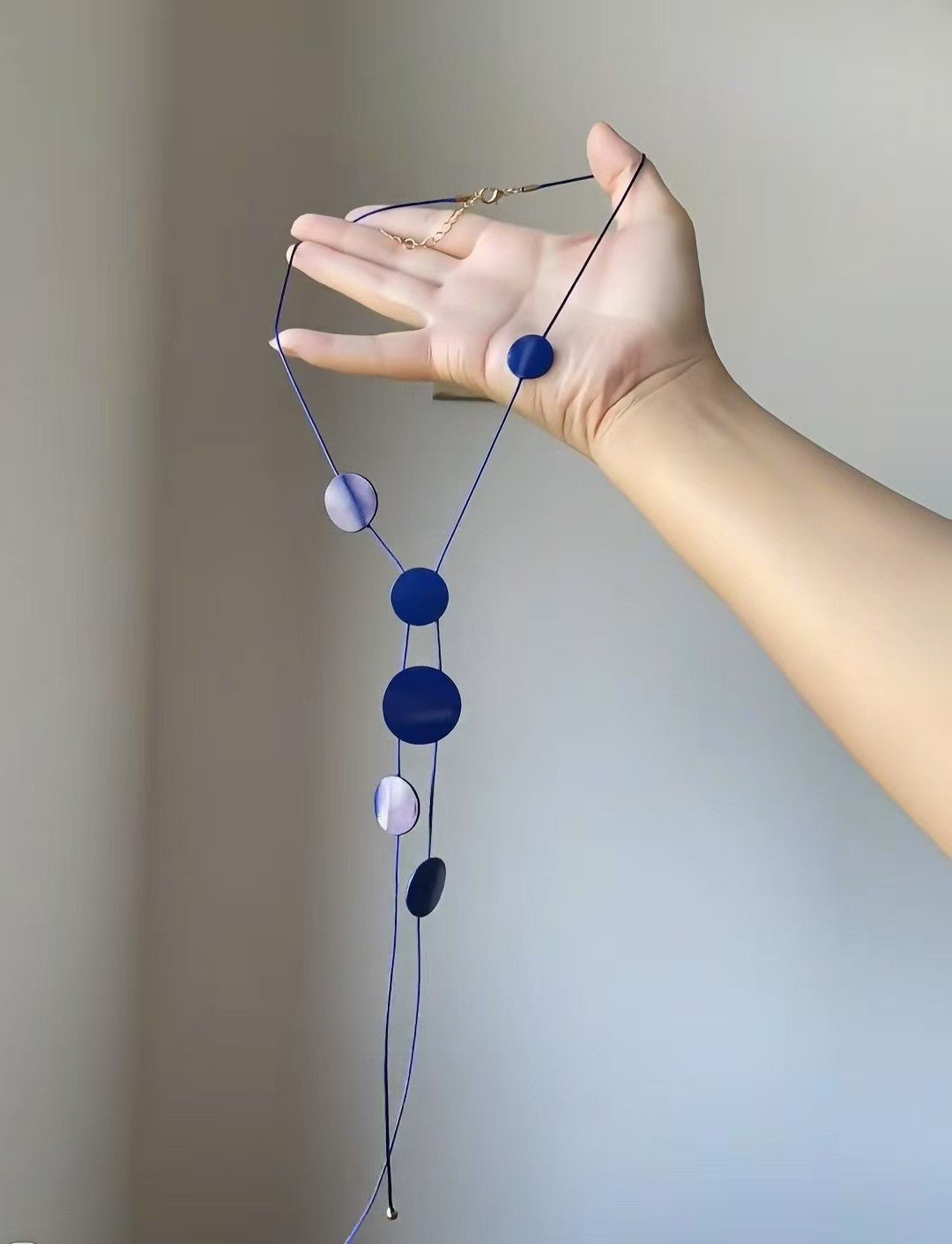 Round Disc Station Necklace