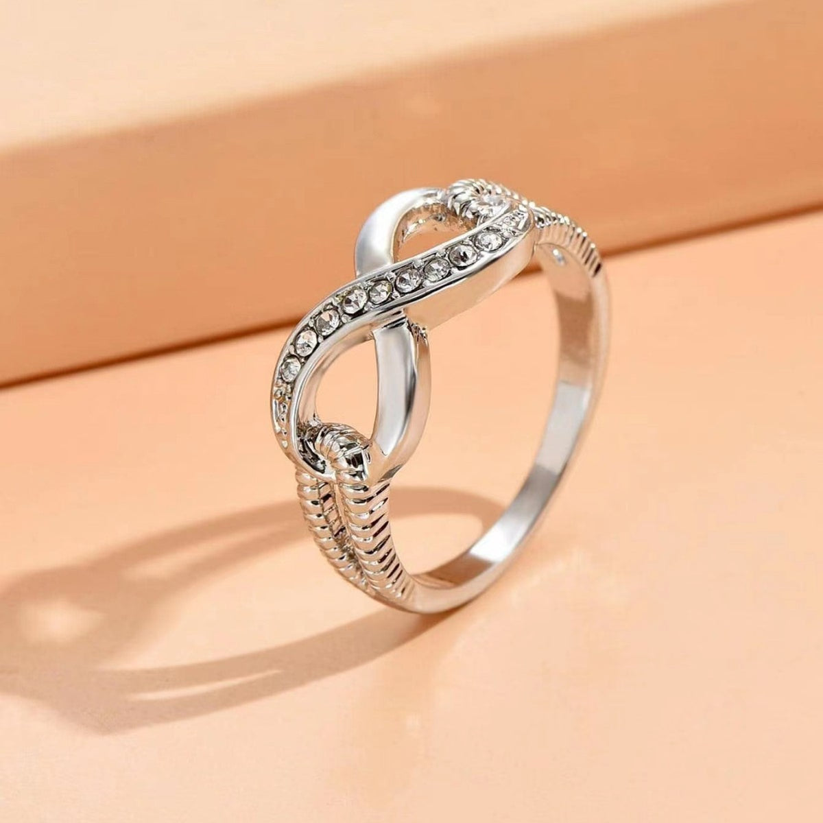 Crystal Infinity Twist Ring