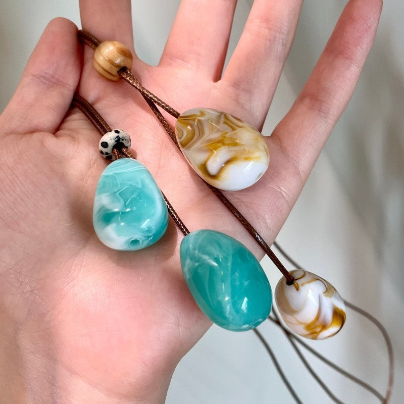 Marbled Cord Pendant Necklace