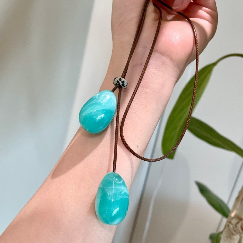 Marbled Cord Pendant Necklace