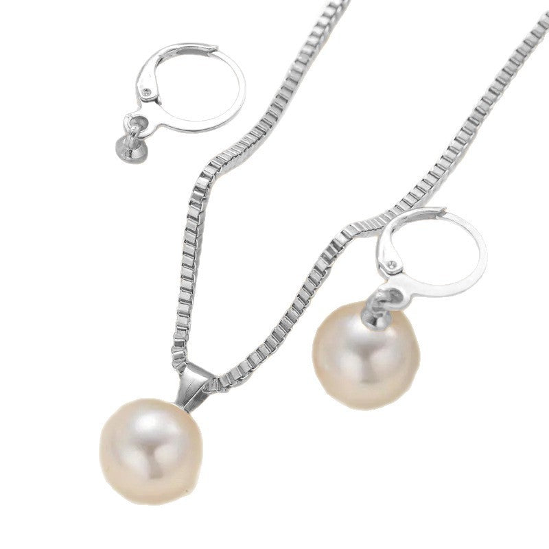Single Pearl Drop Necklace & Earring Set