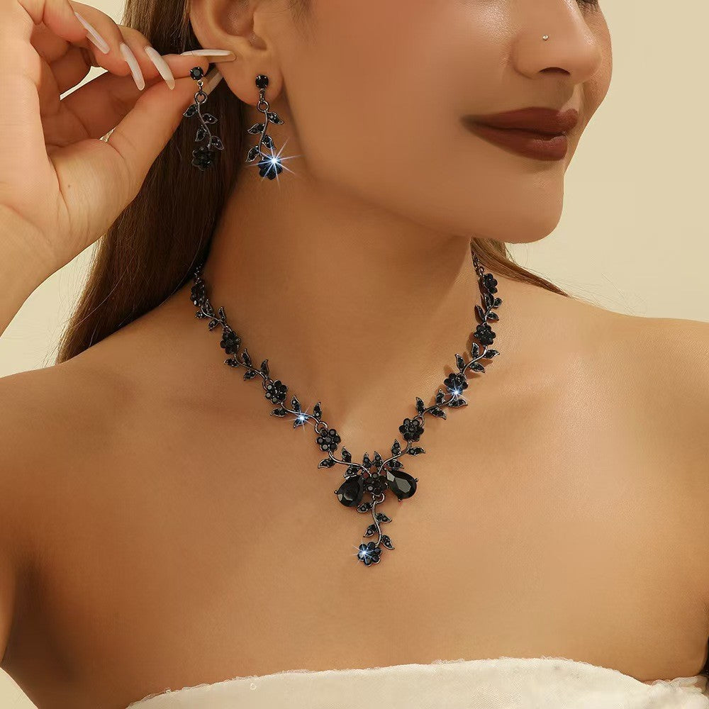 Crystal Vine Drop Necklace & Earring Set