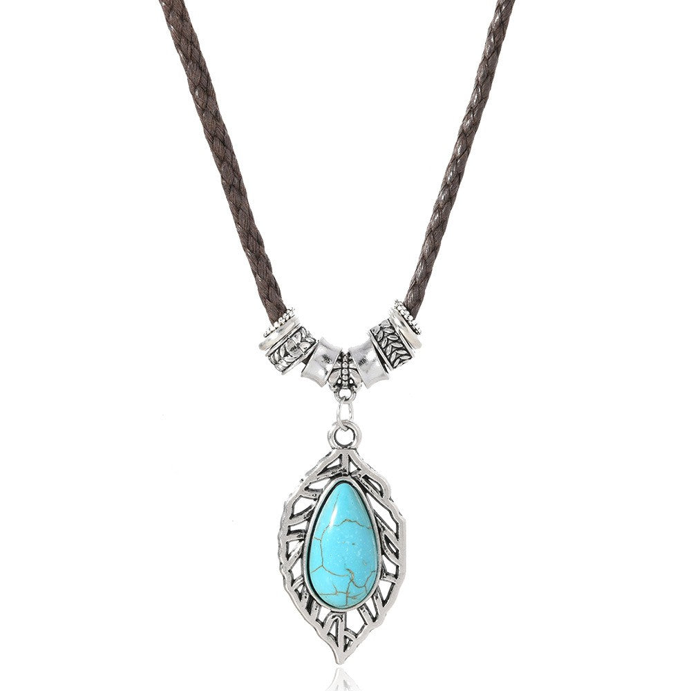 Turquoise Marquise Filigree Necklace