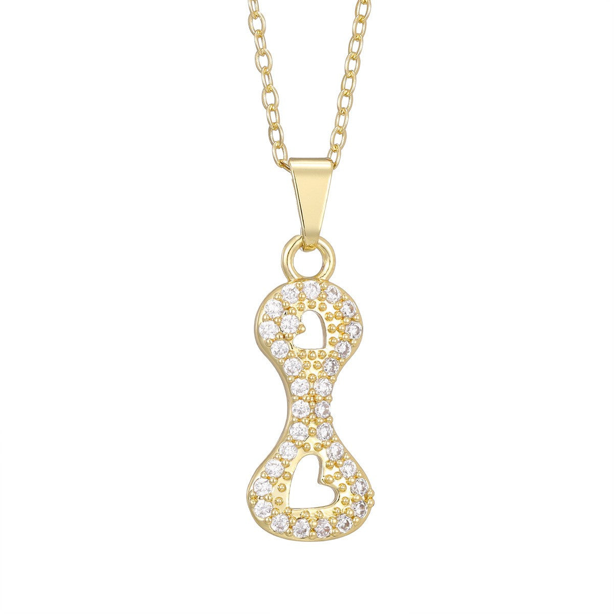 Crystal Pave Bubble Initial Necklace