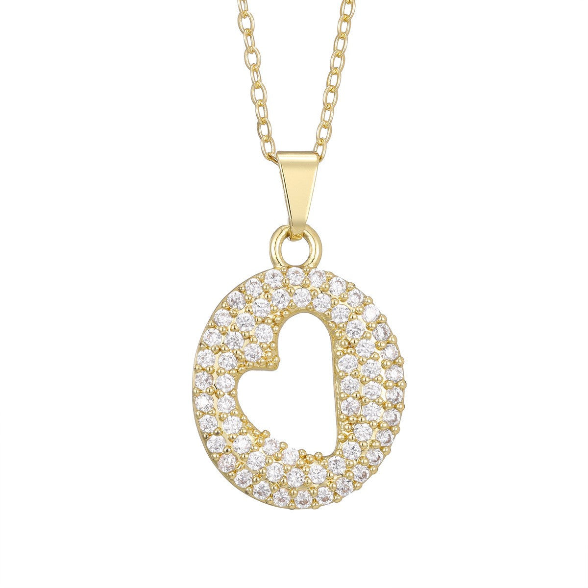 Crystal Pave Bubble Initial Necklace