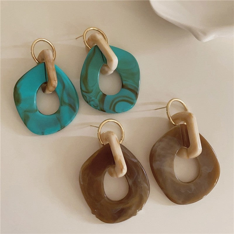 Marbled Link Drop Earrings