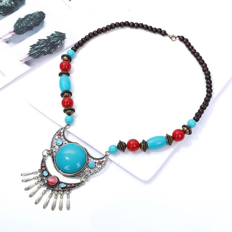 Bull Motif Bead Necklace