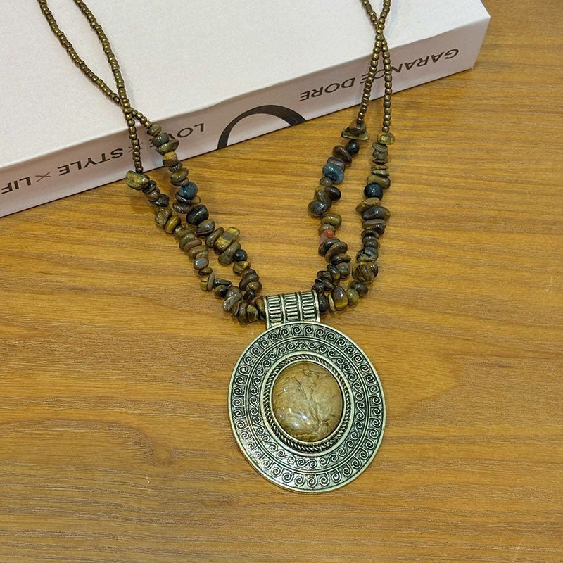 Oval Cameo Bead Necklace