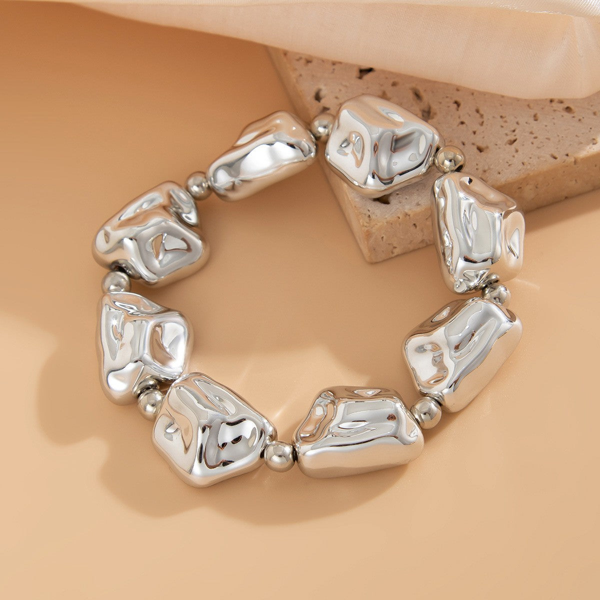 Irregular Geometric Bead Necklace Set