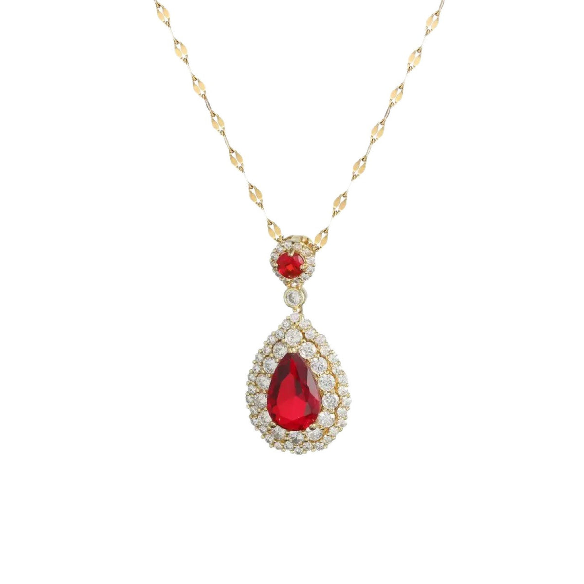 Teardrop Halo Crystal Necklace