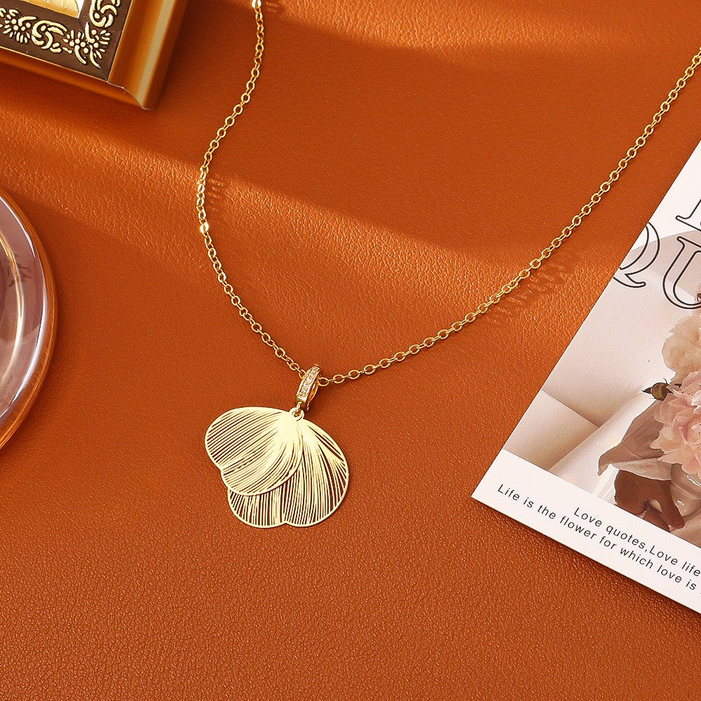 Layered Ginkgo Leaf Necklace & Earrings