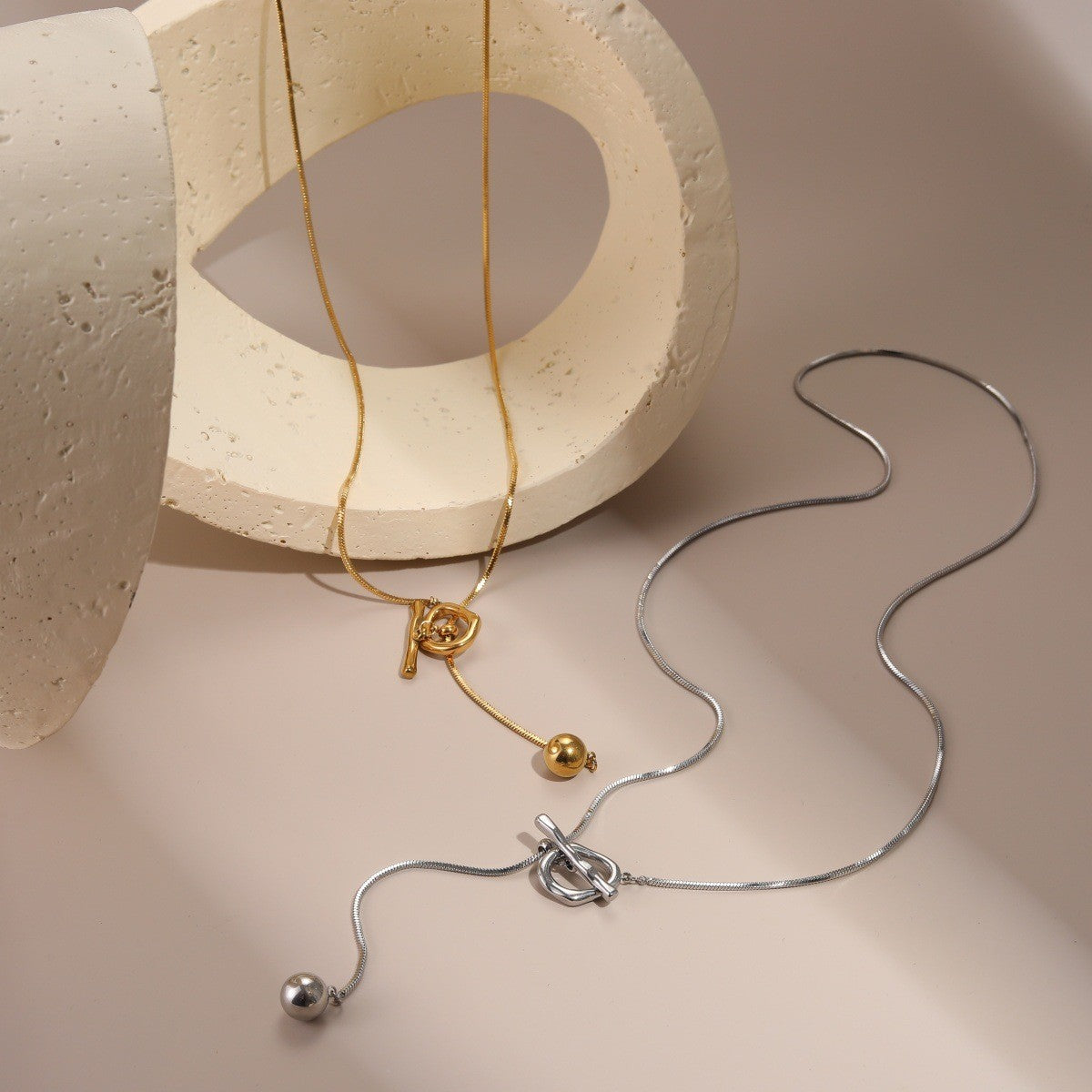 Heart Toggle Y-Chain Necklace