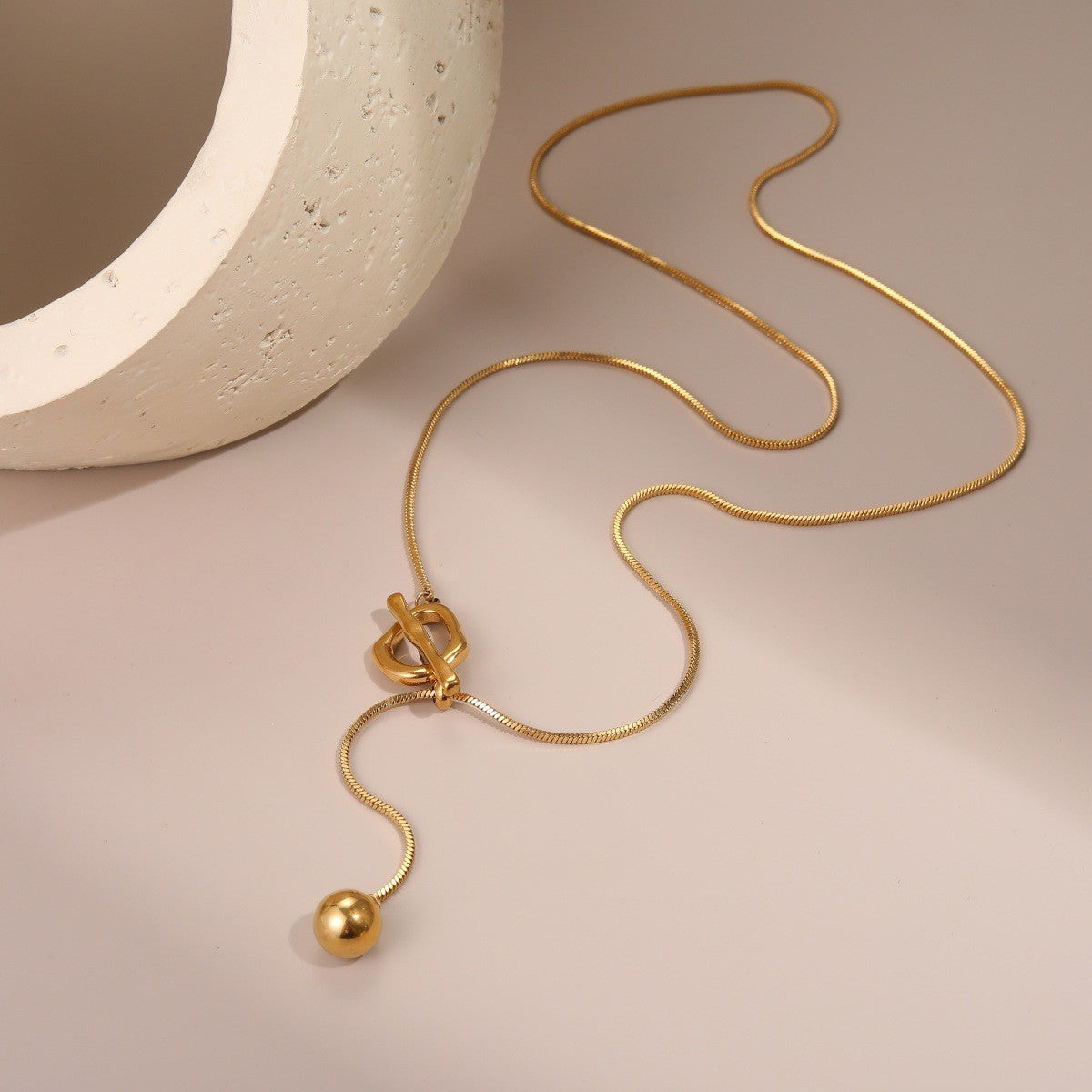 Heart Toggle Y-Chain Necklace