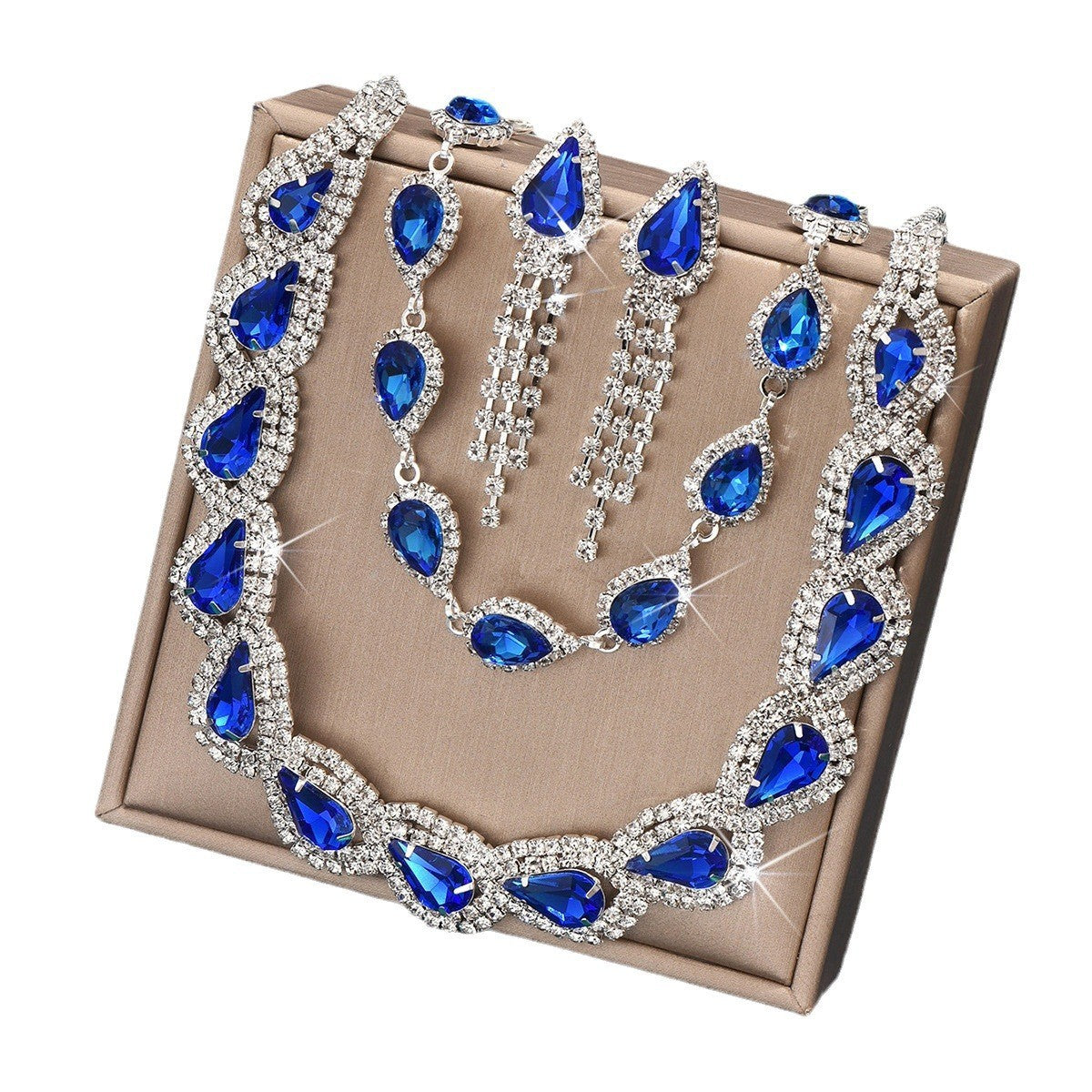 3-Piece Teardrop Crystal Jewelry Set