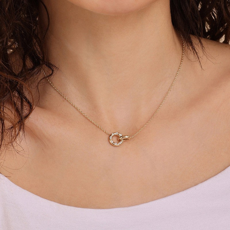 Crystal Circle Knot Necklace