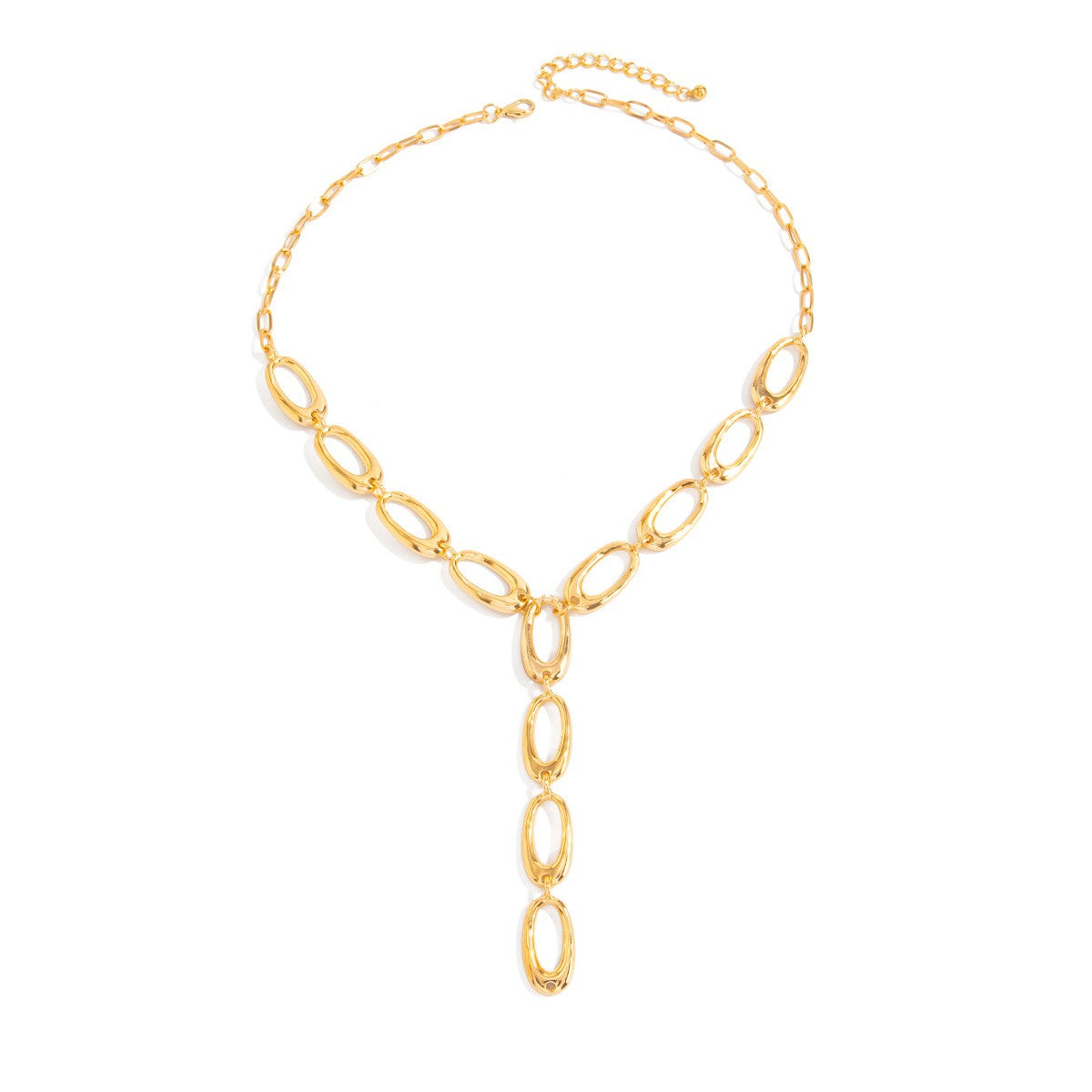 Oval Link Lariat Necklace