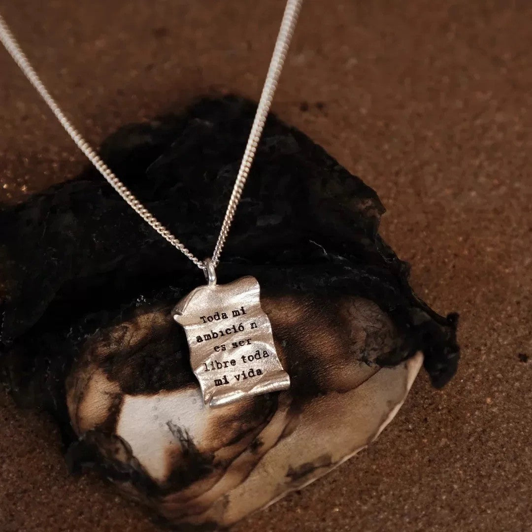 Engraved Scroll Paper Necklace