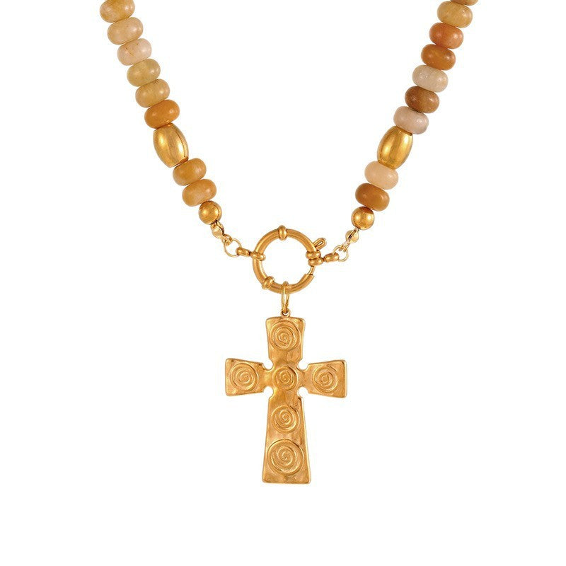 Sun & Sacred Heart Beaded Necklace