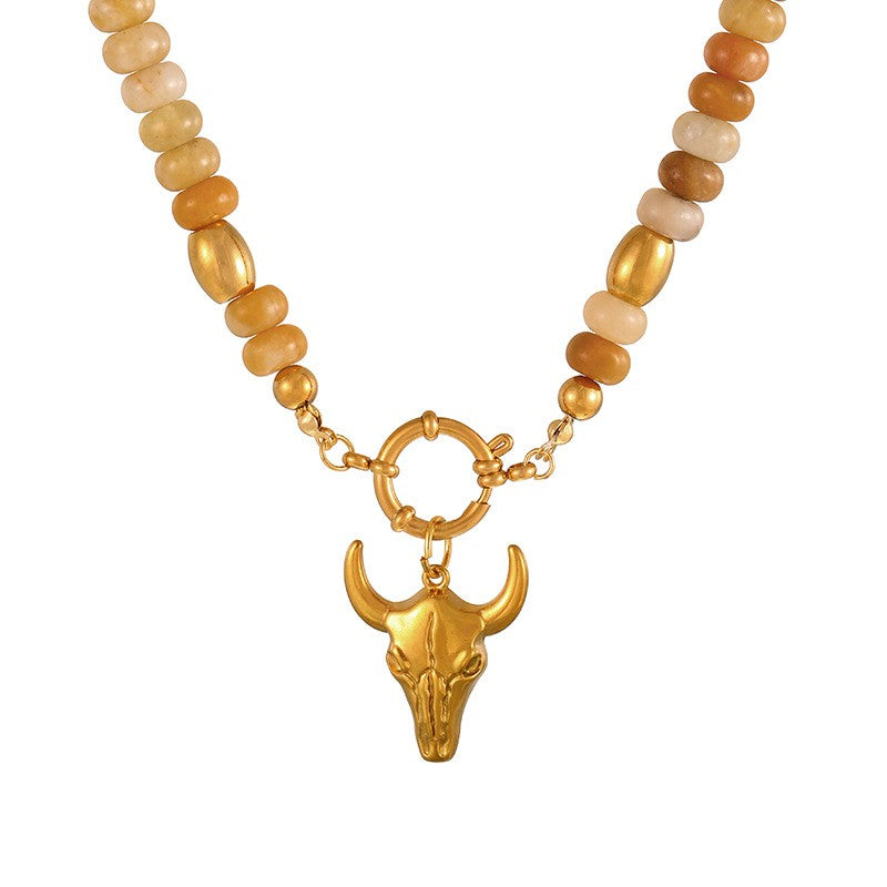 Sun & Sacred Heart Beaded Necklace