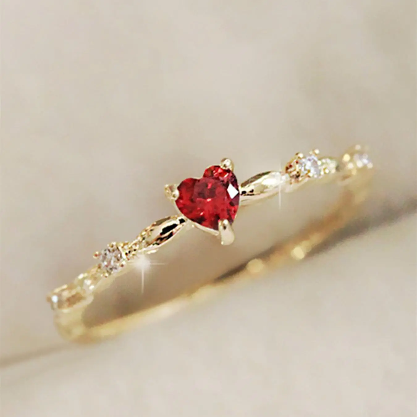 Rhinestone Heart Ring