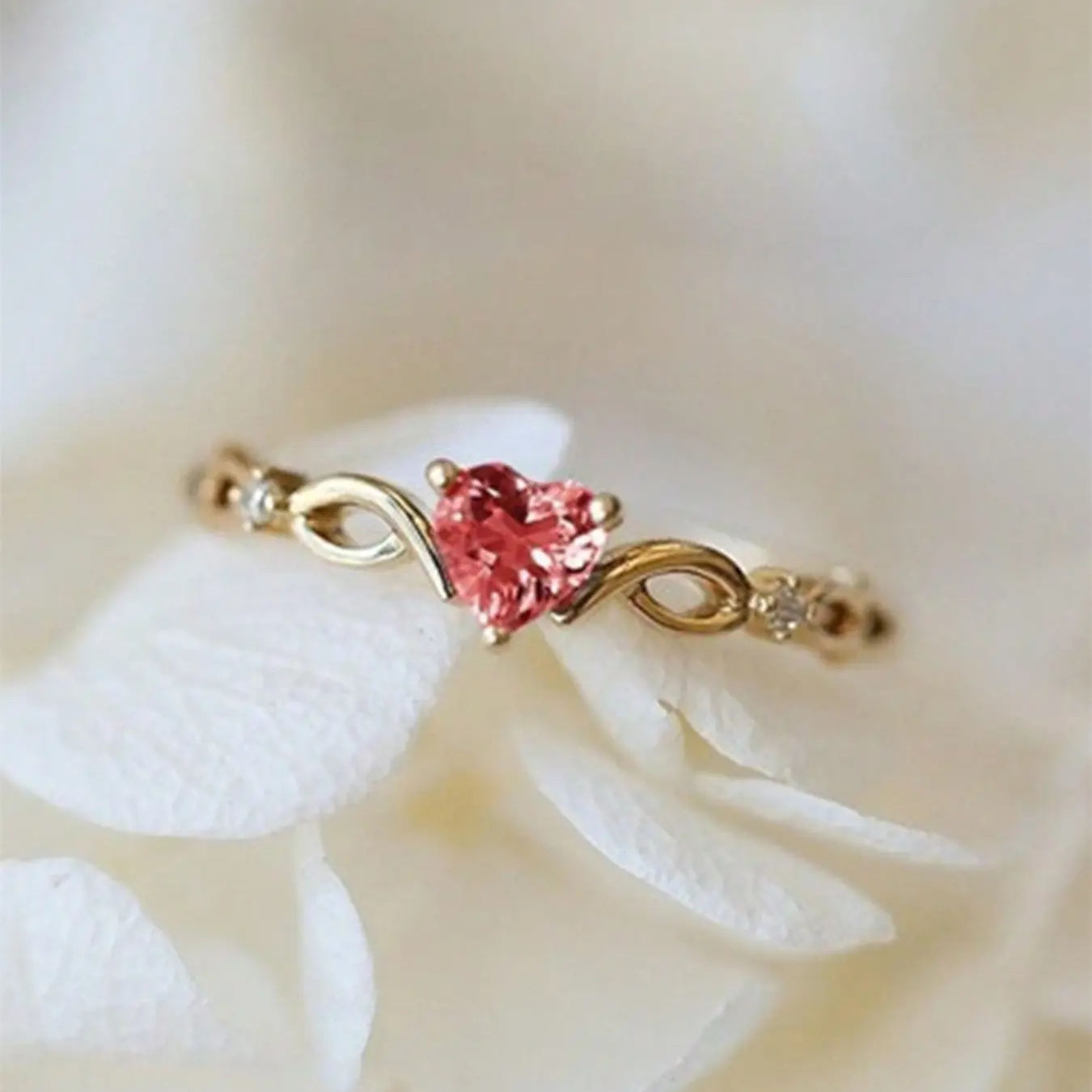 Rhinestone Heart Ring