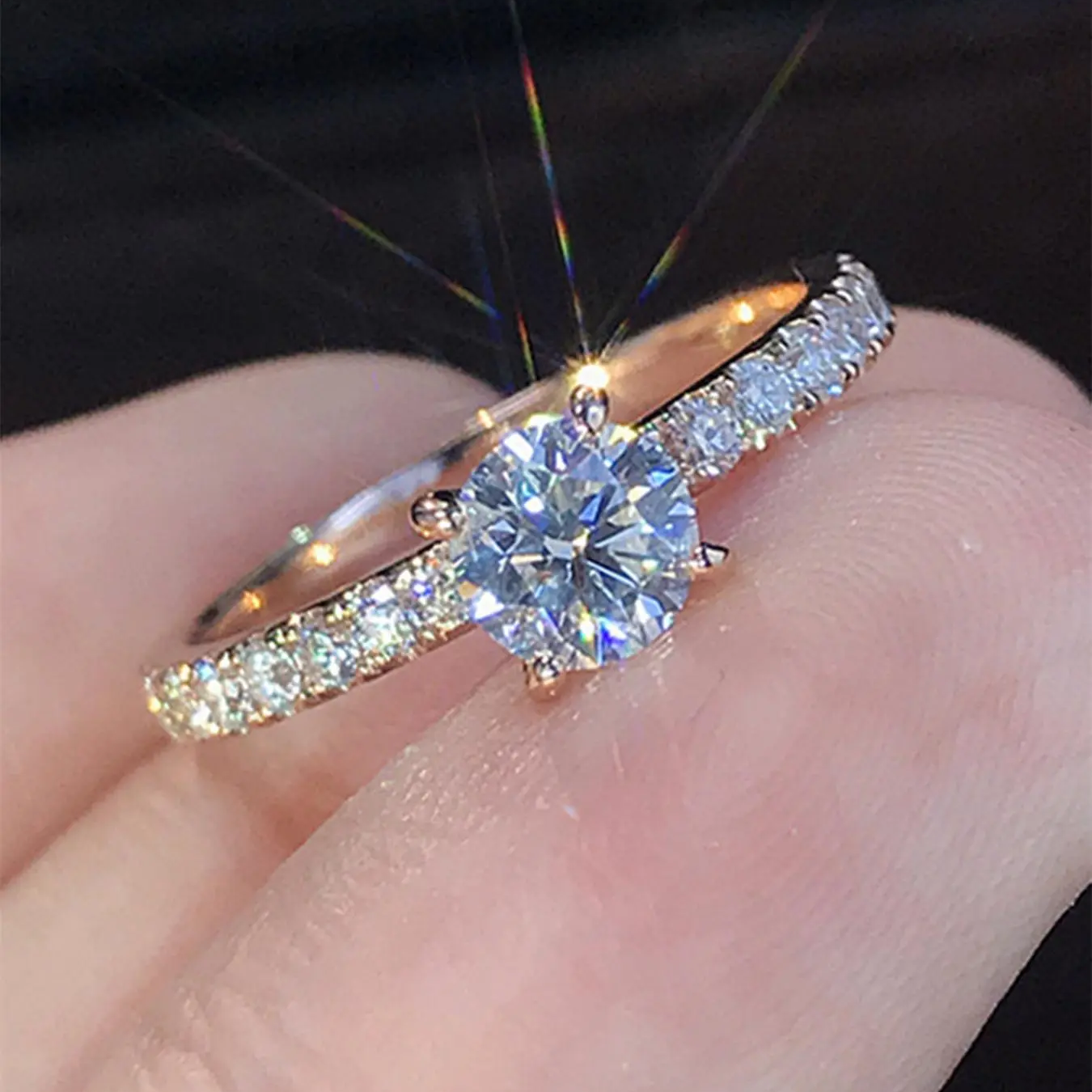 Circle Rhinestone Ring