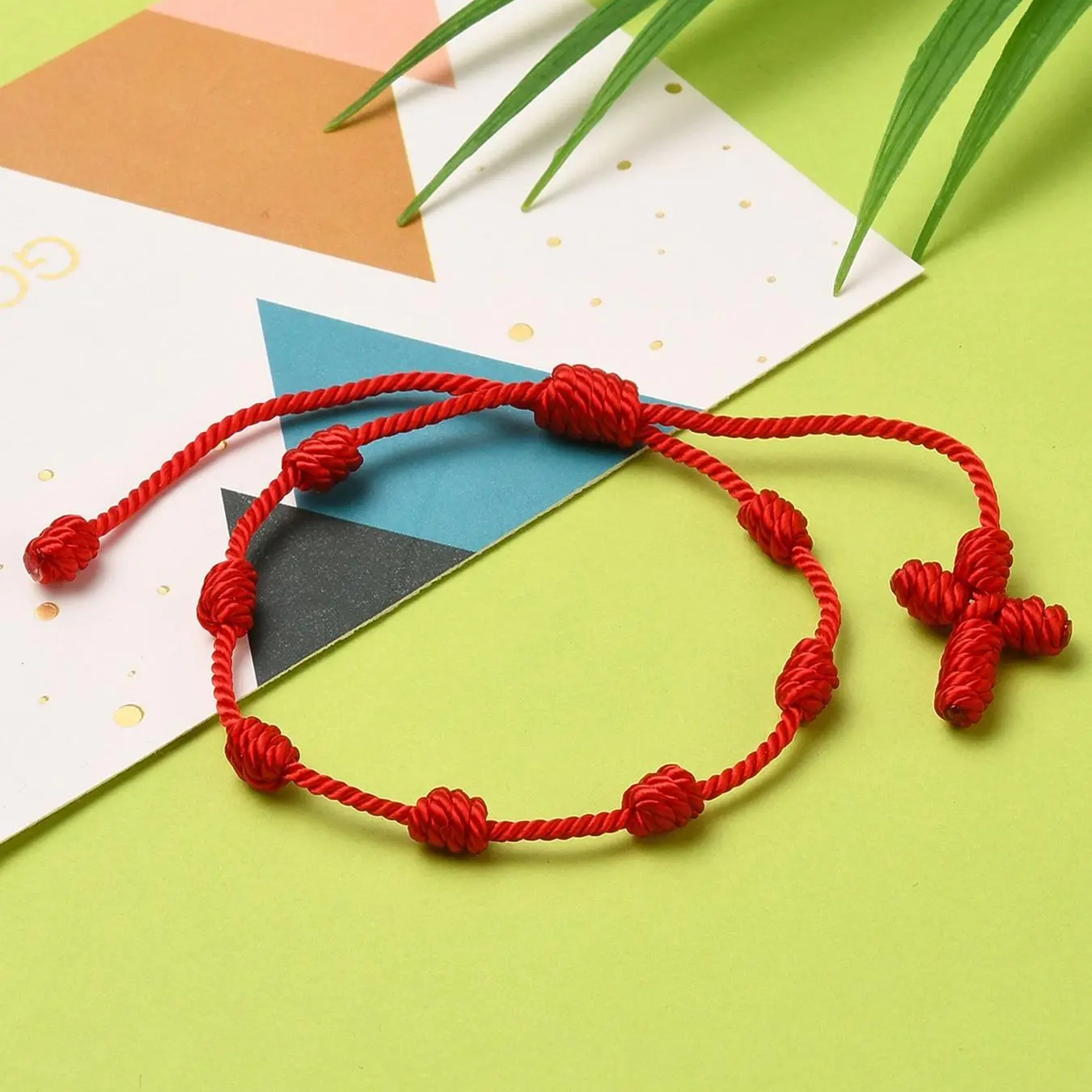 Braided Red Cross Anklet