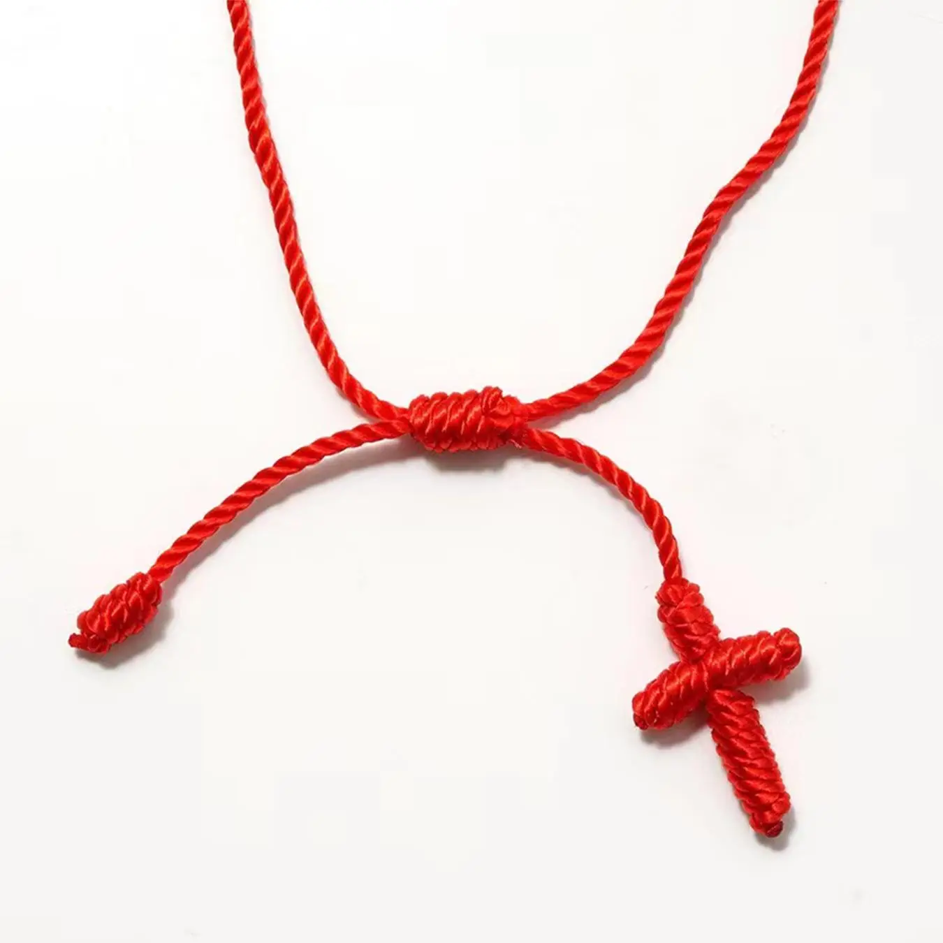 Braided Red Cross Anklet