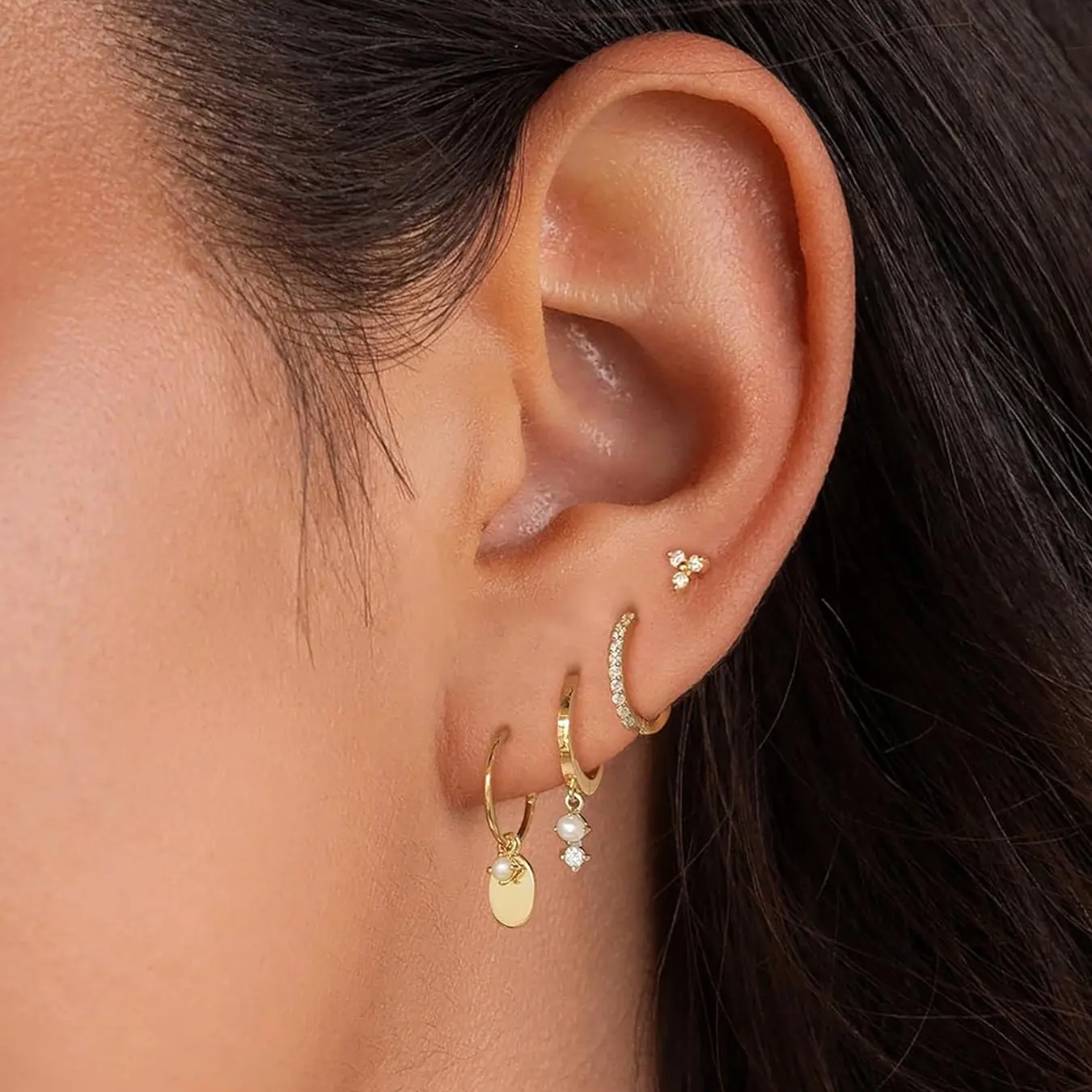 4pc Stackable Earrings Set