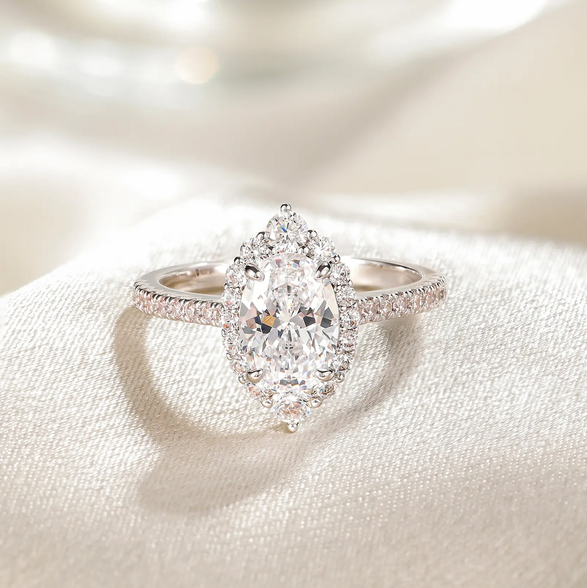 Marquise Cut Halo Ring