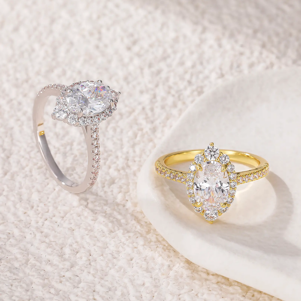 Marquise Cut Halo Ring