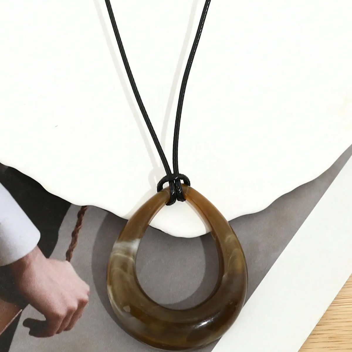 Geometric Open Teardrop Necklace