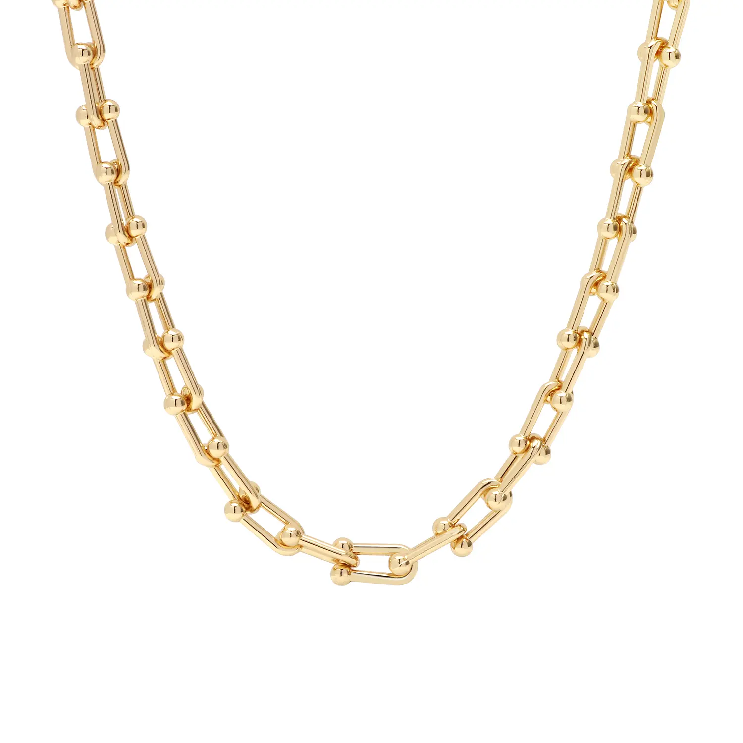 U Shaped Linked Paperclip Necklace