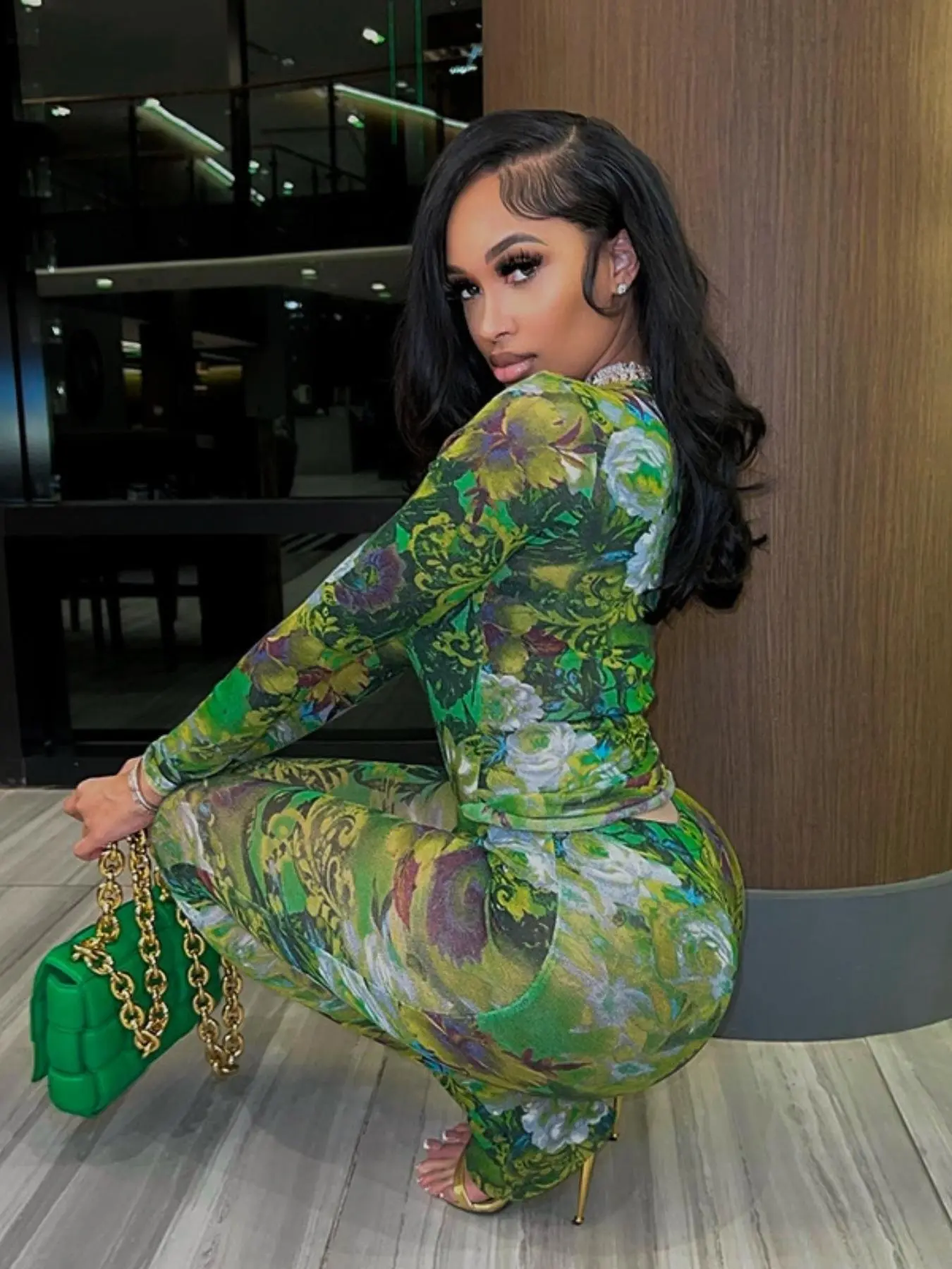 Floral Print Overall Jumpsuit