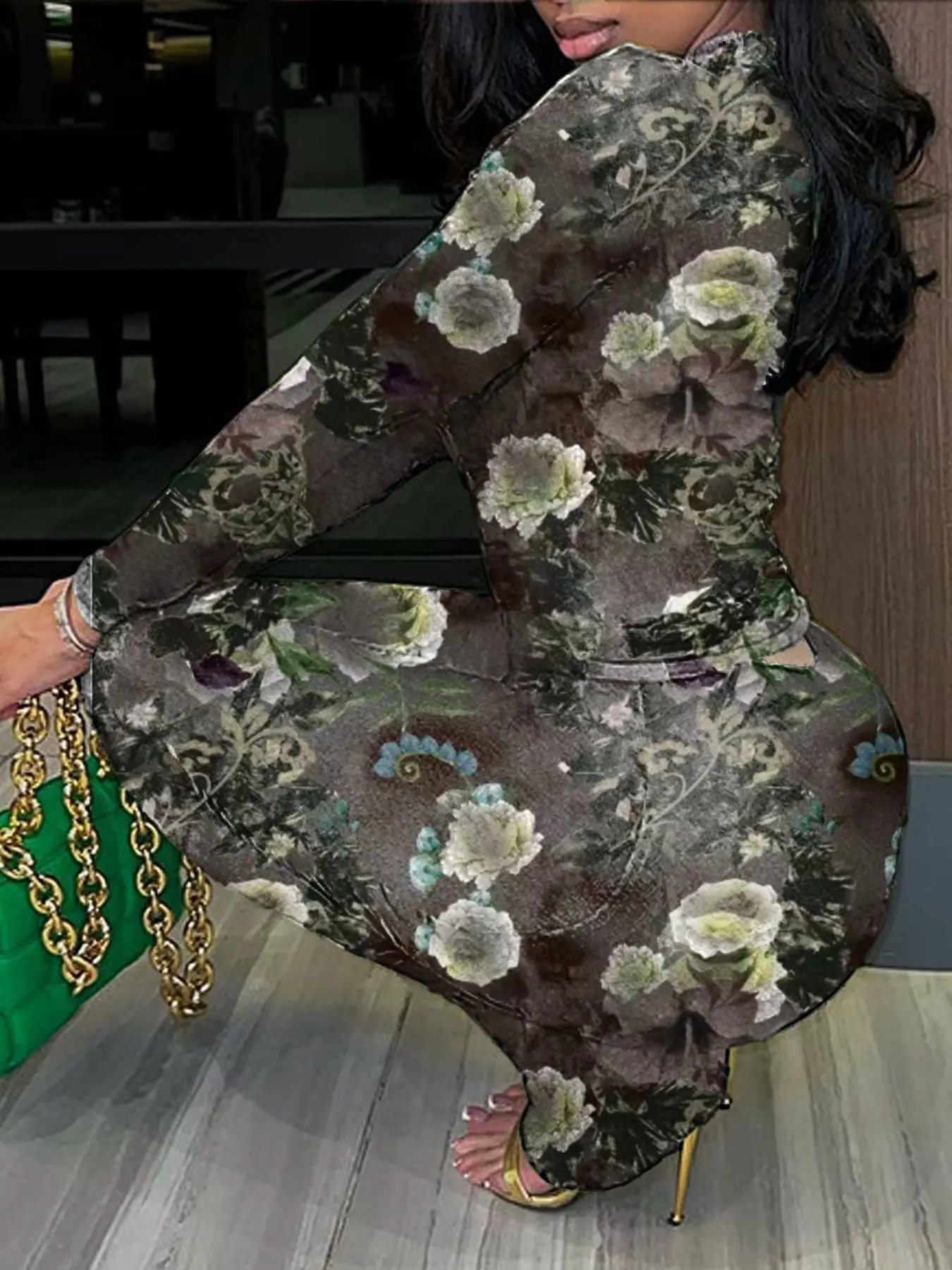 Floral Print Overall Jumpsuit