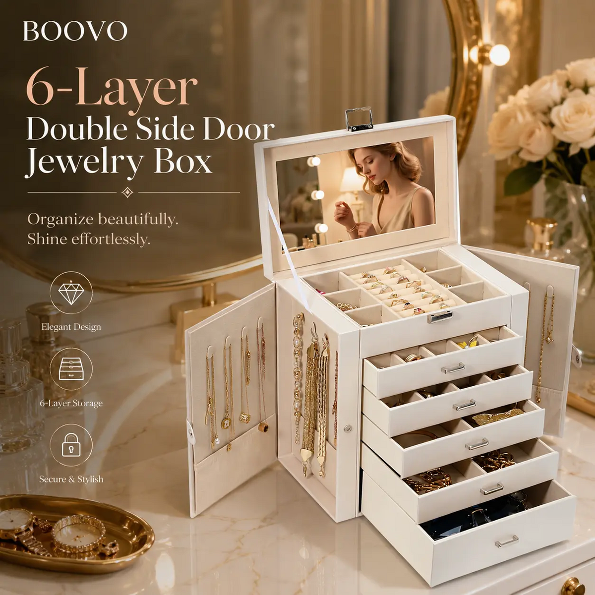 6 Tier Jewelry Box Organizer