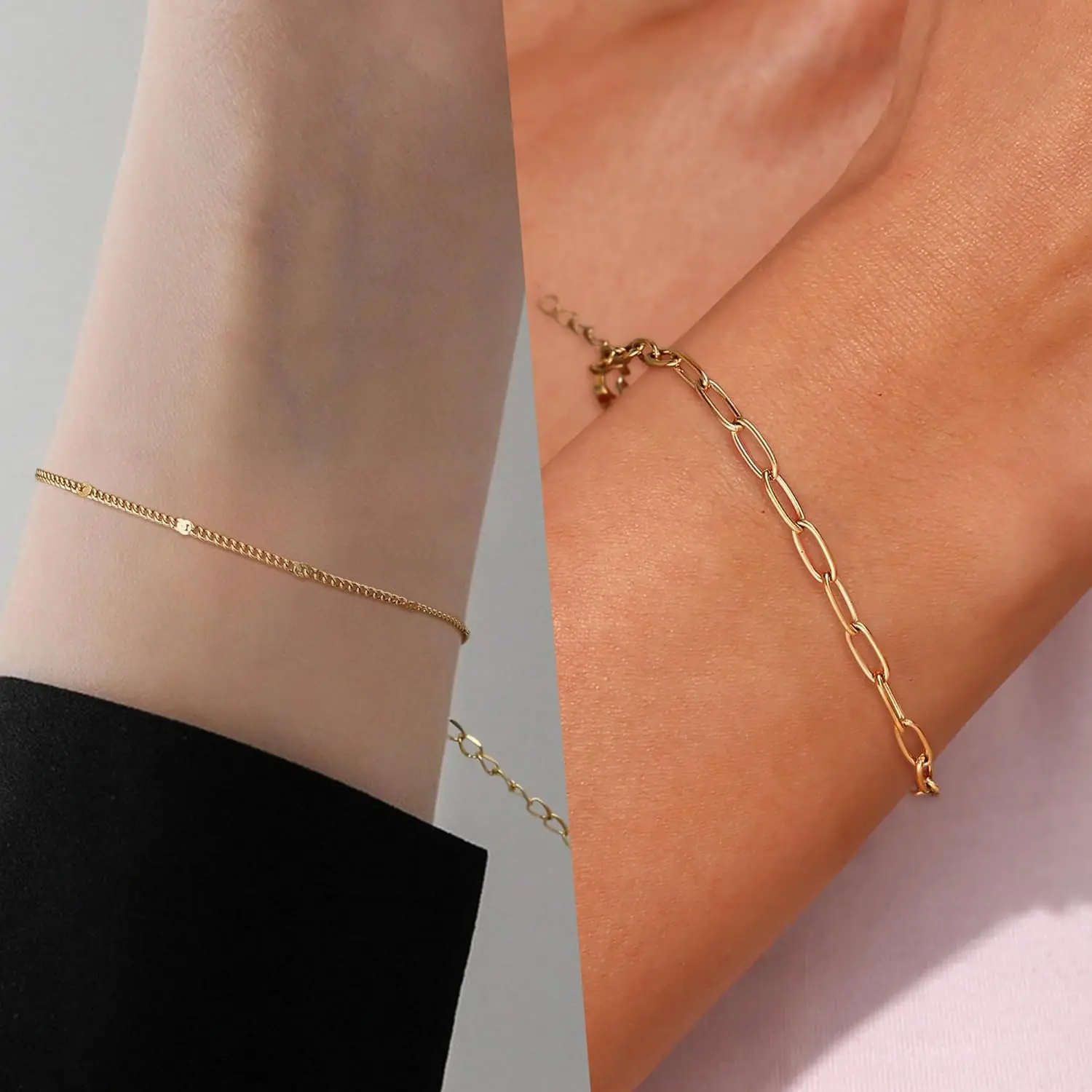 14k 7pc Cross Bracelet Stack