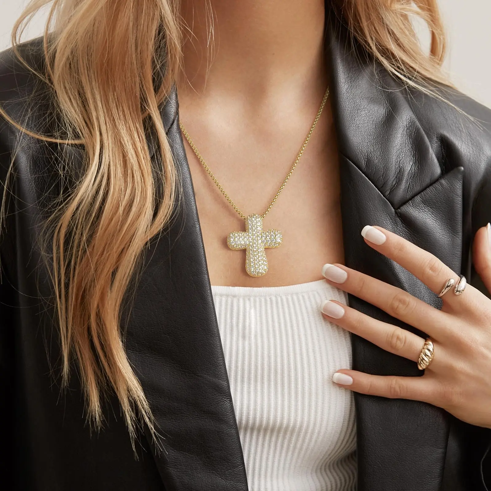 Bubble Cross Necklace