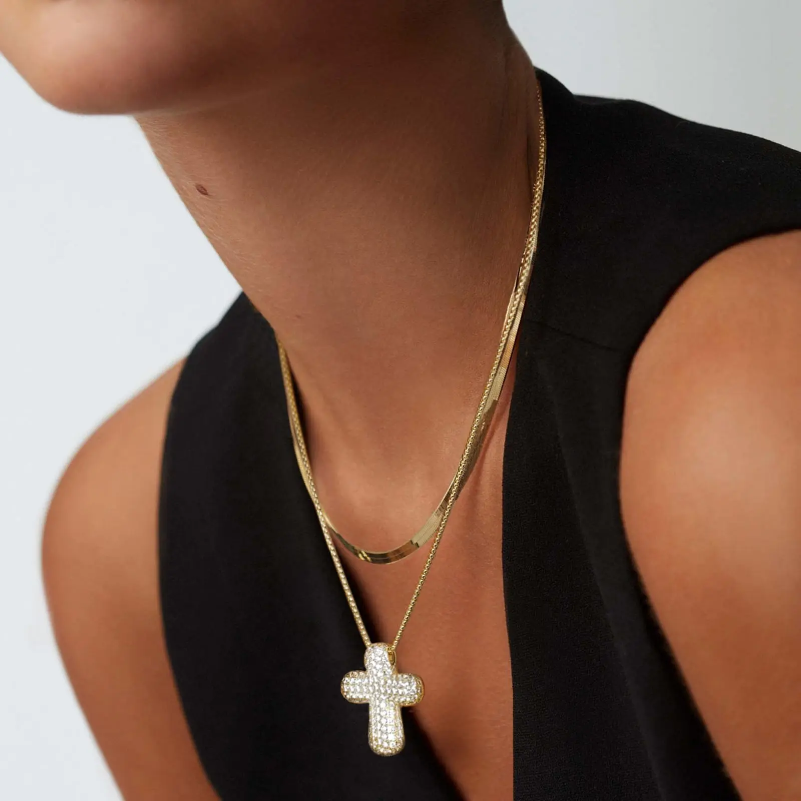 Bubble Cross Necklace