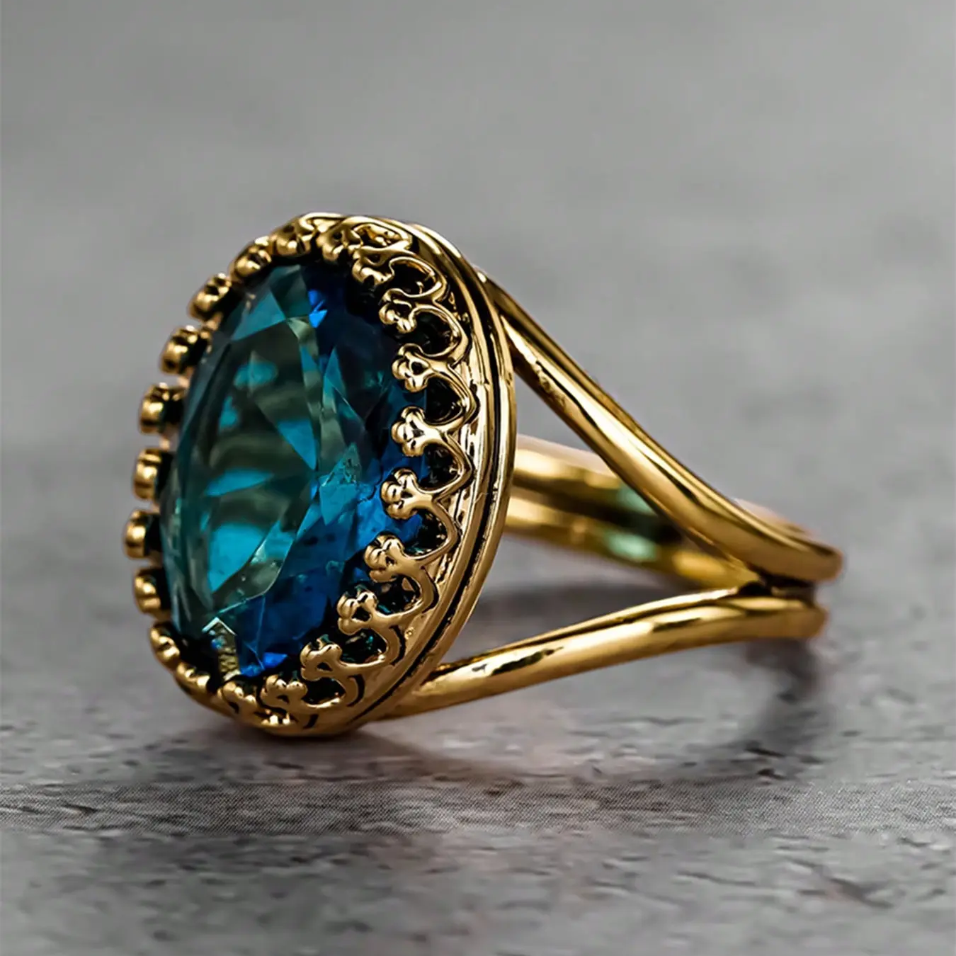 Inlaid Zircon Ring